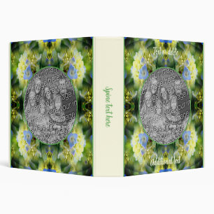 Blue Hydrangea Flower Frame Create Your Own Photo 3 Ring Binder