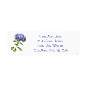Blue Hydrangea Flower Label