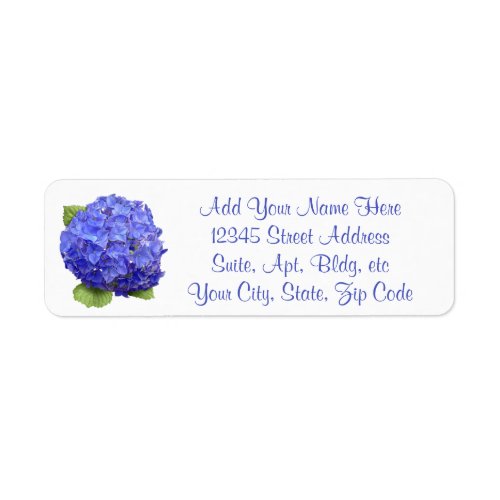 Blue Hydrangea Flower Label
