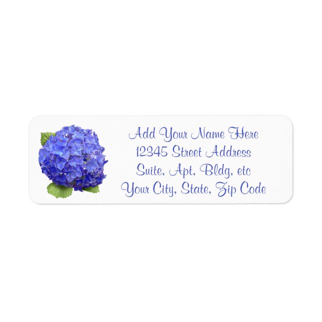 Blue Hydrangea Flower Label (Front)