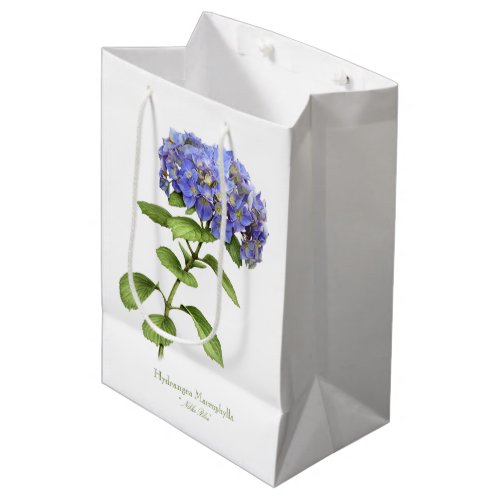 Blue Hydrangea Flower Medium Gift Bag