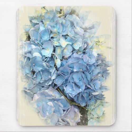 Blue Hydrangea Flower Mouse Pad