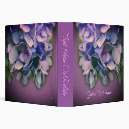 Blue Hydrangea Flower Nature Personalized 3 Ring Binder