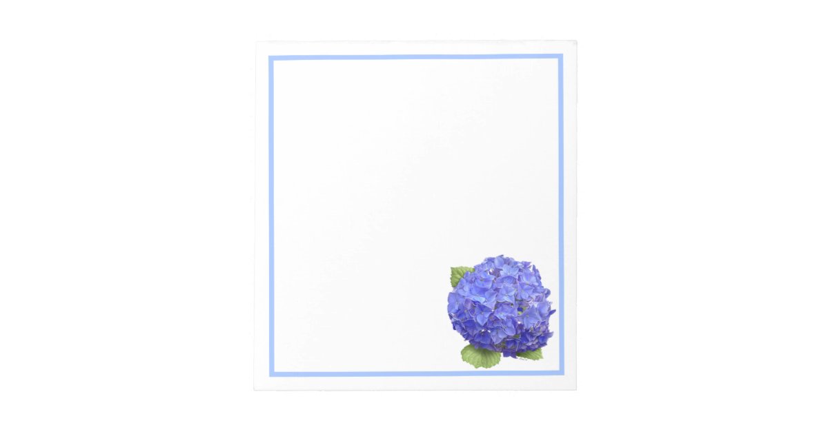 Blue Hydrangea Flower Notepad | Zazzle