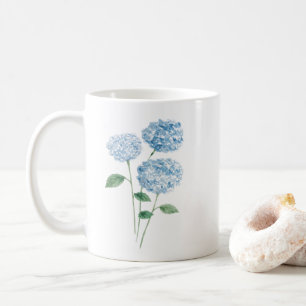 Blue Hydrangea Flower Painting Coffee Mug
