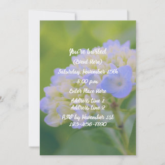 Blue Hydrangea Flower Party Invitation