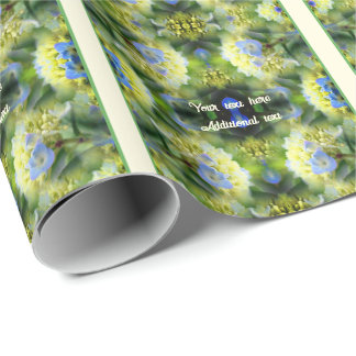Blue Hydrangea Flower Personalized Wrapping Paper