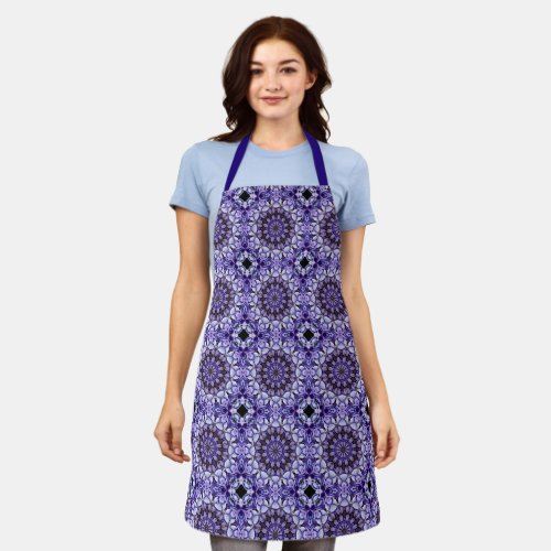 Blue Hydrangea Flower Petals Abstract Art Pattern  Apron