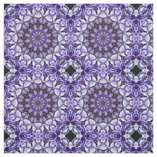 Blue Hydrangea Flower Petals Abstract Art Pattern Fabric