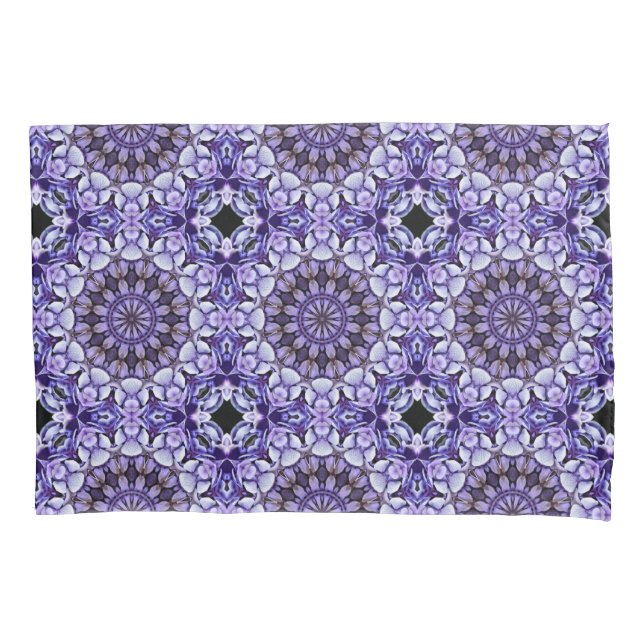 Blue Hydrangea Flower Petals Abstract Art Pattern Pillow Case (Front)