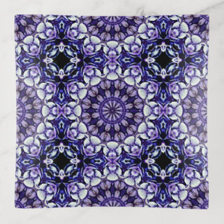Blue Hydrangea Flower Petals Abstract Art Pattern Trinket Tray