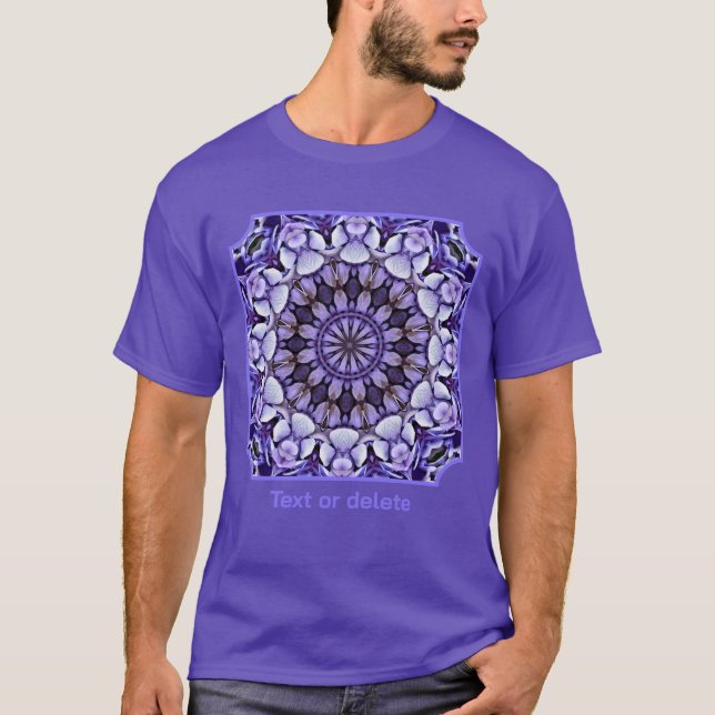 Blue Hydrangea Flower Petals Abstract Personalized T-Shirt (Front)