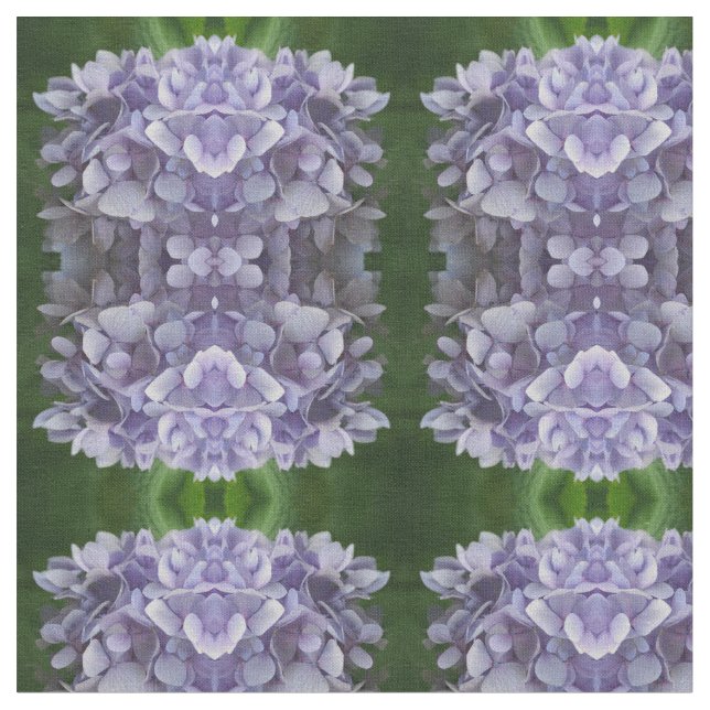 Blue Hydrangea Flower Petals Pattern Fabric (Close Up)