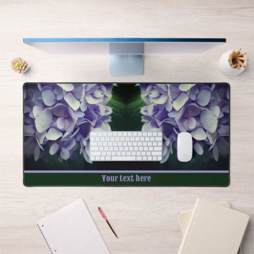 Blue Hydrangea Flower Petals Personalized Desk Mat