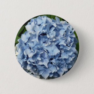 Blue Hydrangea Flower Pinback Button