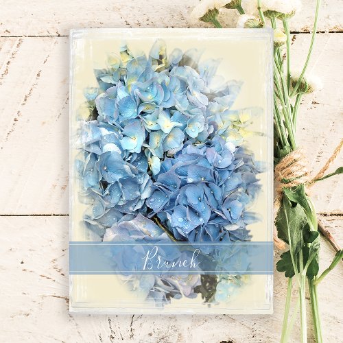 Blue Hydrangea Flower Post Wedding Brunch Invitation