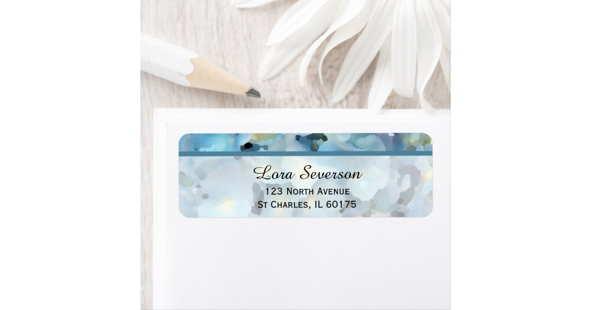 Pink Blush Flowers Greenery Floral Return Address Label