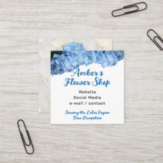 Blue Hydrangea Flower Shop Florist Business Cards