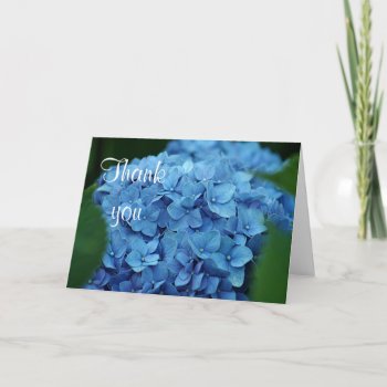 Blue Hydrangea Flower Thank You Card by backyardwonders at Zazzle
