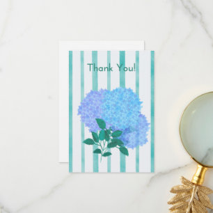 Blue Hydrangea Flower Thank You Card