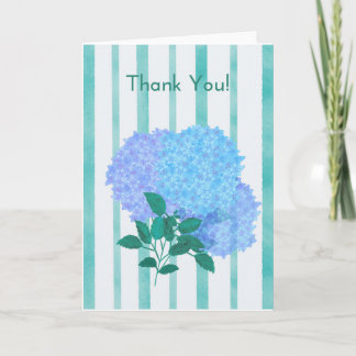 Blue Hydrangea Flower Thank You Card