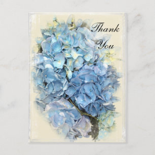 Blue Hydrangea Flower Thank You Note Postcard