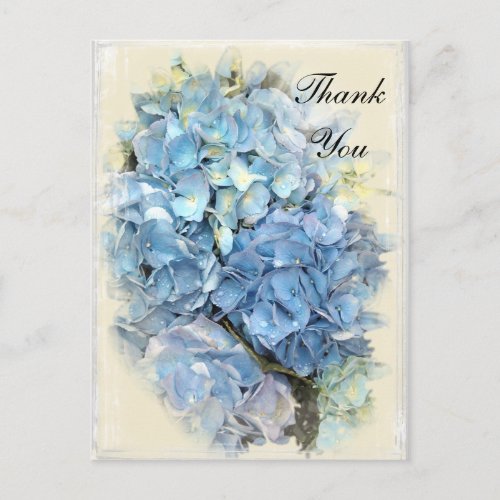 Blue Hydrangea Flower Thank You Note Postcard