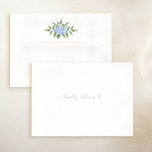 Blue Hydrangea Flower w/Return Address Striped  Envelope<br><div class="desc">This beautiful envelope features water color flowers and your return address on the back flap. The front of the envelope says "kindly deliver to:" in a hand lettered font and a soft blue stripe inside. Add your information for the printed return address on the back flap using the template form....</div>