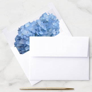 Blue Hydrangea Flower Wedding Invitation Envelope Liner
