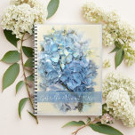 Blue Hydrangea Flower Wedding Notebook at Zazzle