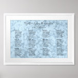 Blue Hydrangea Flower Wedding Seating Chart Poster