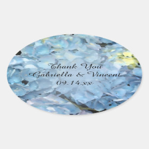 Blue Hydrangea Flower Wedding Thank You Favor Tags