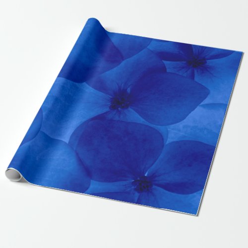 Blue Hydrangea Flower Wrapping Paper