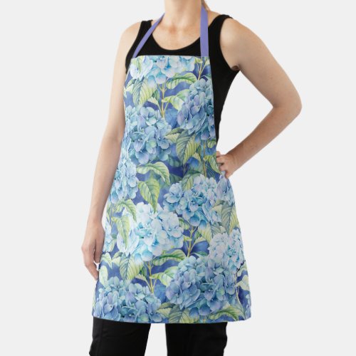 Blue Hydrangea Flowers Apron