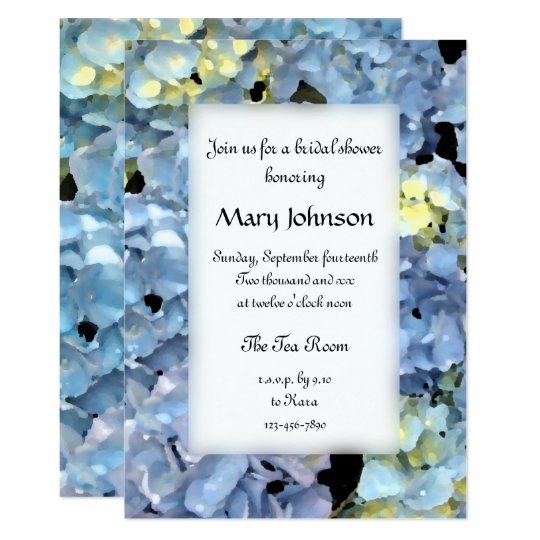 Blue Hydrangea Flowers Bridal Shower Invitation | Zazzle.com