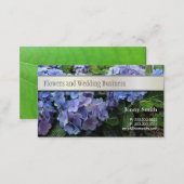 Blue hydrangea flowers business card (Front/Back)