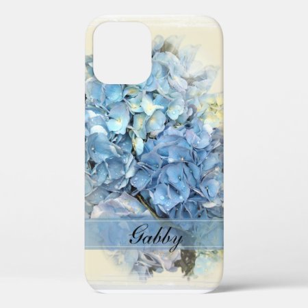 Blue Hydrangea Flowers Iphone 12 Case