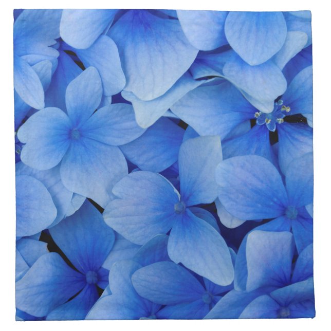 Blue Hydrangea Flowers Cloth Napkin (Front)