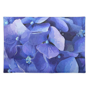 BLUE HYDRANGEA FLOWERS CLOTH PLACEMAT