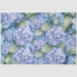Blue Hydrangea Flowers Cottagecore Decoupage Tissue Paper