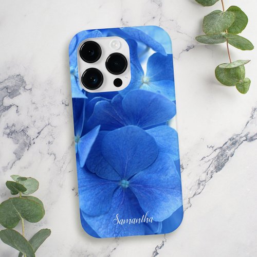 Blue Hydrangea Flowers Custom iPhone 13 Pro Case