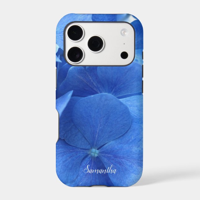 Blue Hydrangea Flowers Custom iPhone Case (Back)