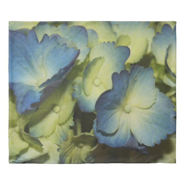 Blue Hydrangea Flowers Duvet Cover (Front)