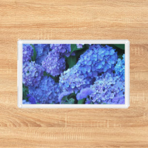 Blue Hydrangea Flowers Floral Acrylic Tray