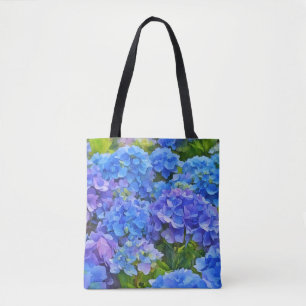 Blue Hydrangea Flowers Floral Art Tote Bag