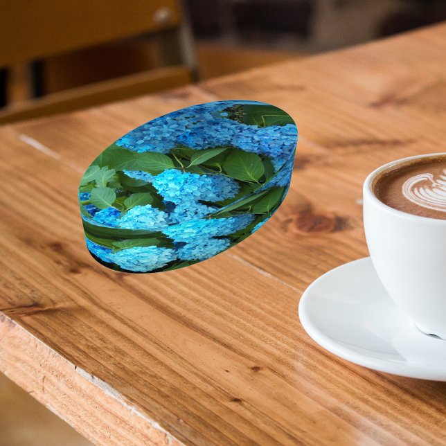 Blue Hydrangea Flowers Floral Paperweight (In Situ)