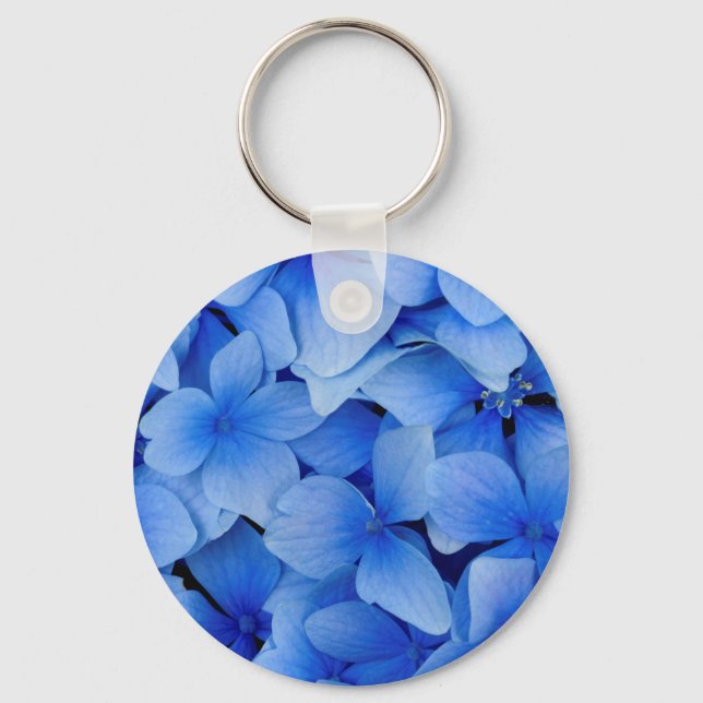 Blue Hydrangea Flowers Keychain (Front)