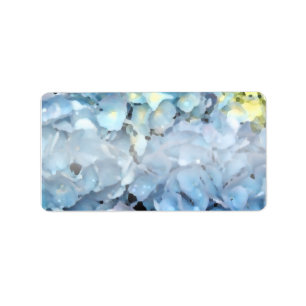Blue Hydrangea Flowers Label