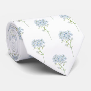 blue Hydrangea flowers pattern Neck Tie