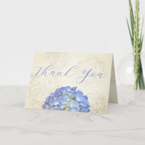 Blue Hydrangea Flowers Thank You Greeting Card